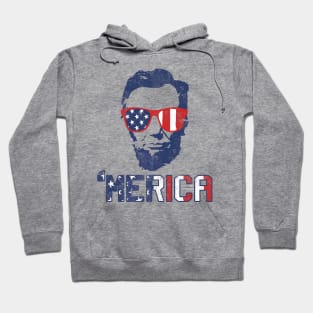 Abraham Lincoln Vintage Usa Flag 4th Of July Merica Premium Hoodie